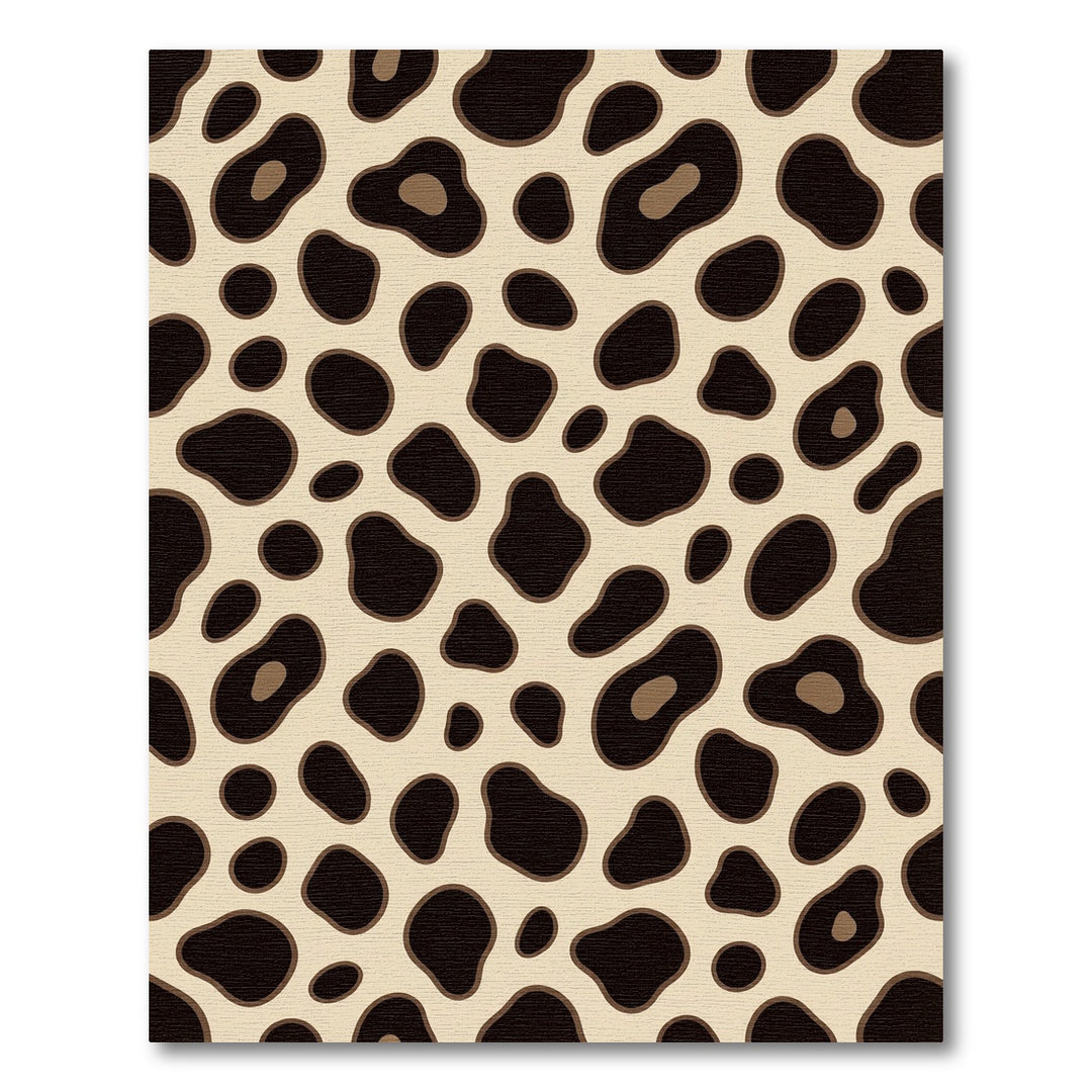 Trendy Black Cream Animal Spots Rug