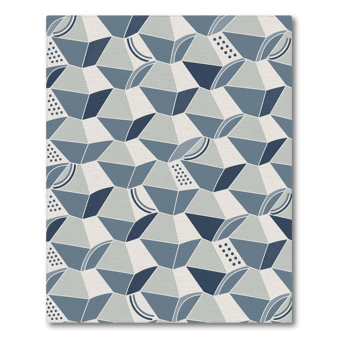 Modern Blue Geometric Modern Area Rug