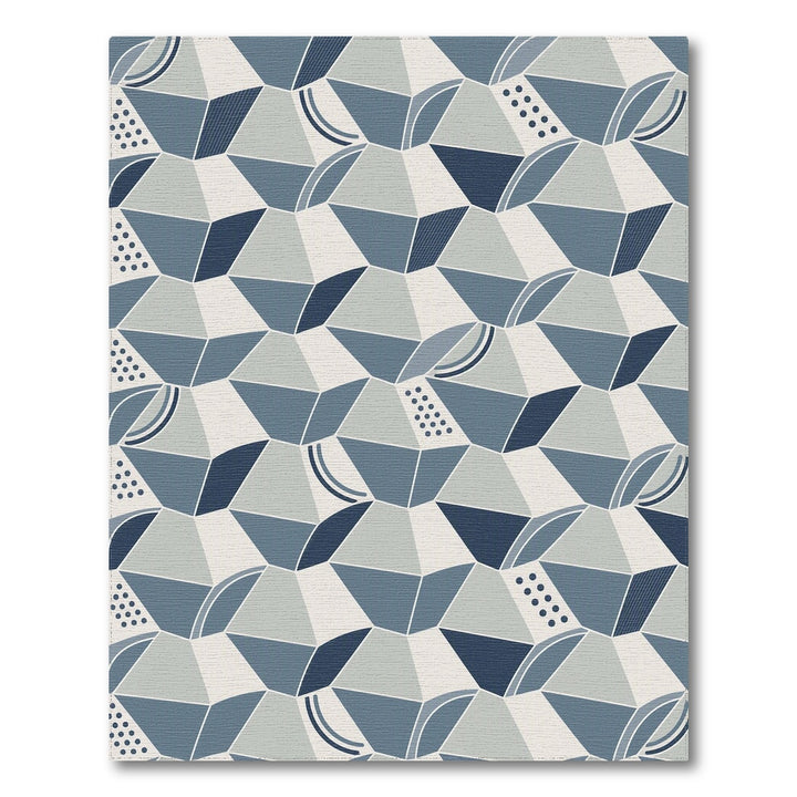 Modern Blue Geometric Modern Area Rug