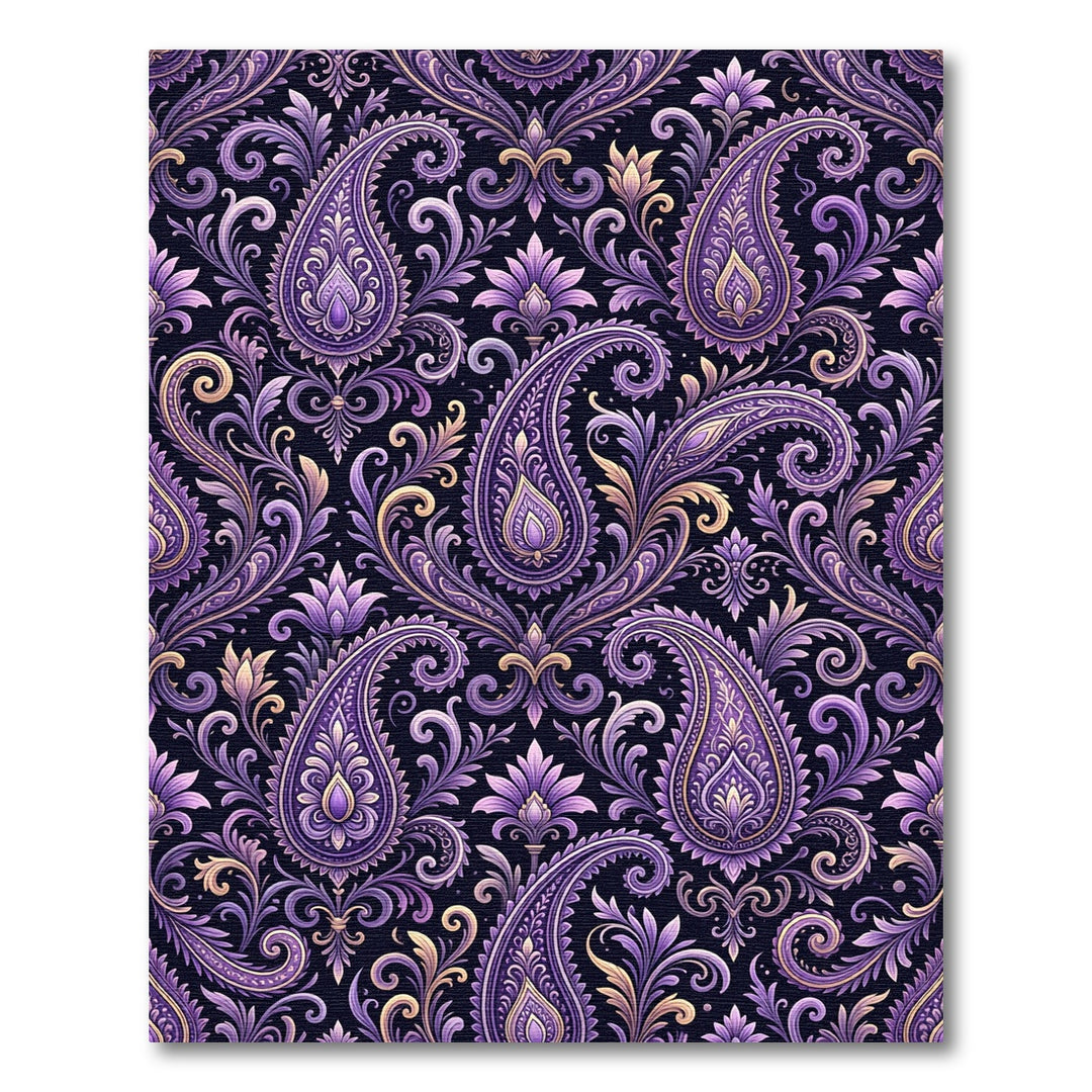 Regal Purple Paisley Flourish Rug