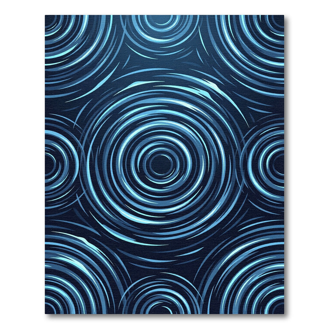 Deep Blue Riptide Swirl Rug