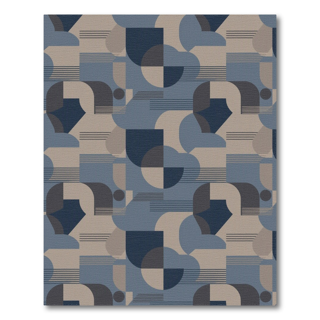 Blue Geometric Modern Area Rug