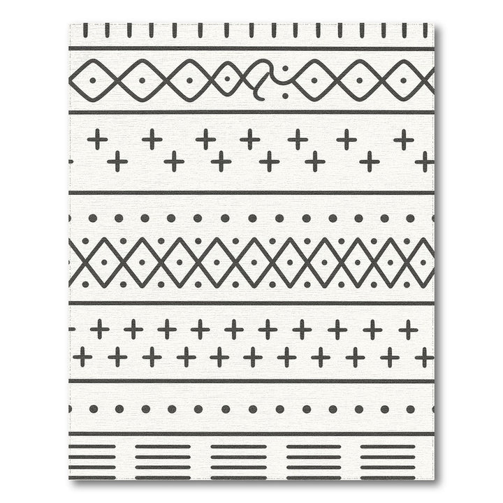 Black White Geometric Area Rug