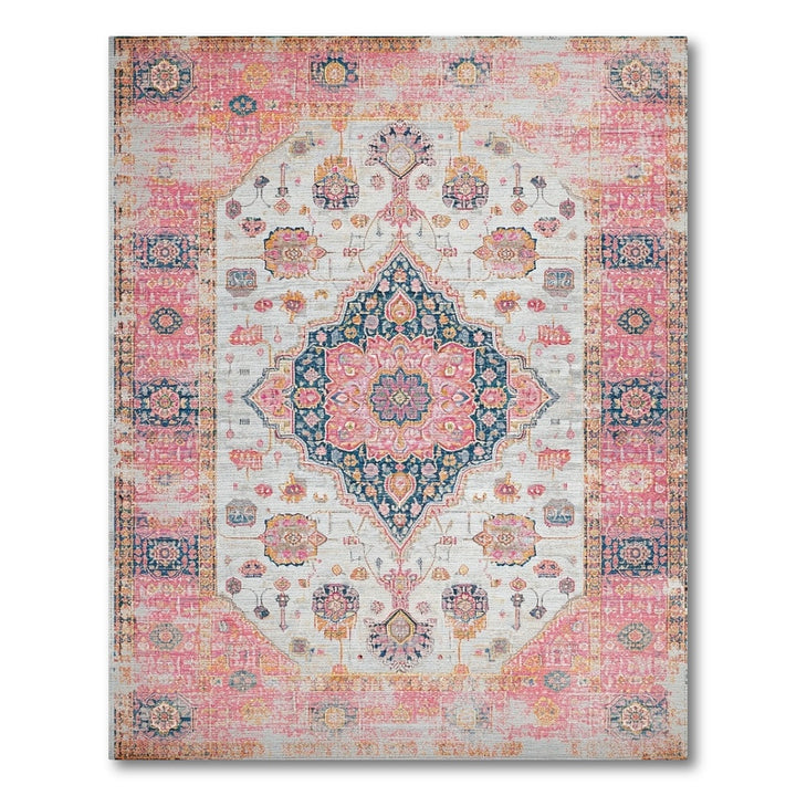 Pink Distressed Vintage Area Rug