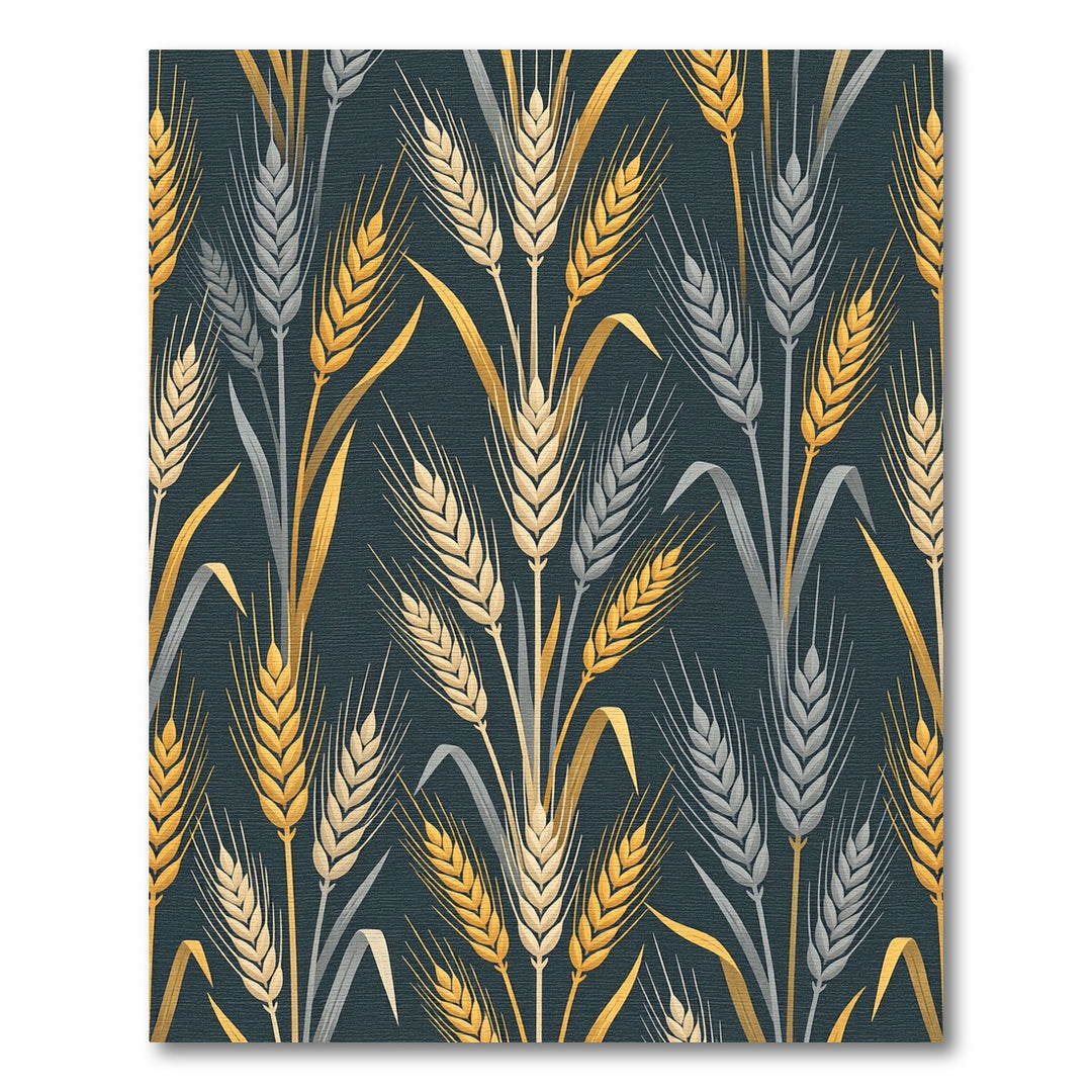 Golden Wheat Stalks on Dark Background Rug