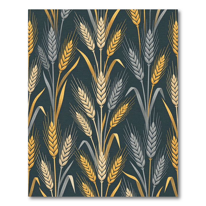 Golden Wheat Stalks on Dark Background Rug