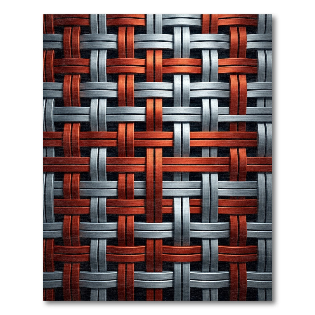 Orange Gray Woven Texture Rug