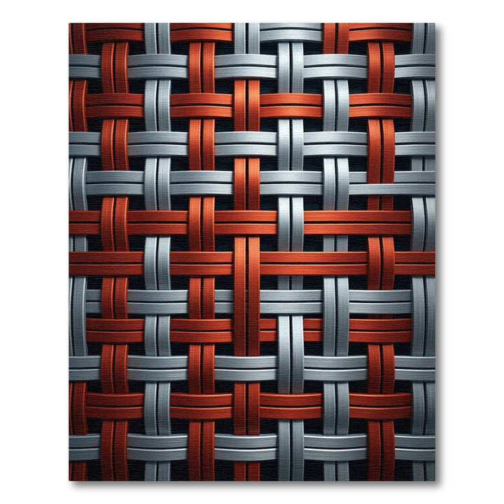 Orange Gray Woven Texture Rug