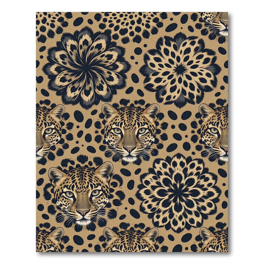 Leopard Flower Exotic Animal Accent Rug