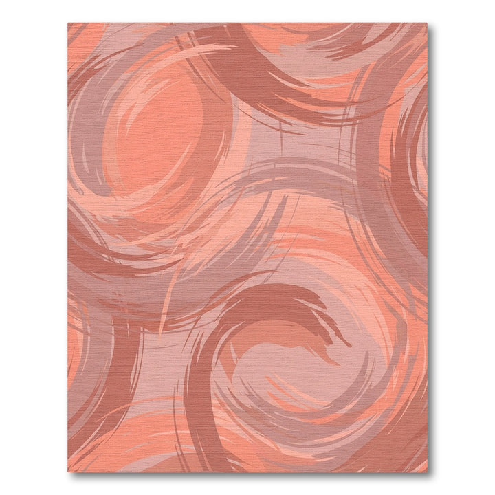Coral Swirl Brushstroke Abstract Rug