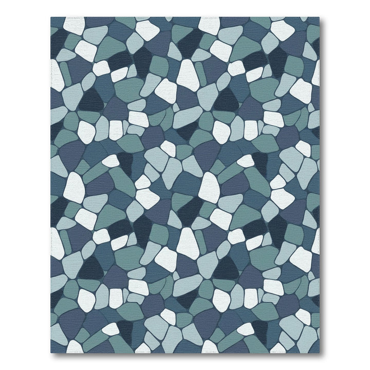 Mottled Blue Stone Mosaic Rug