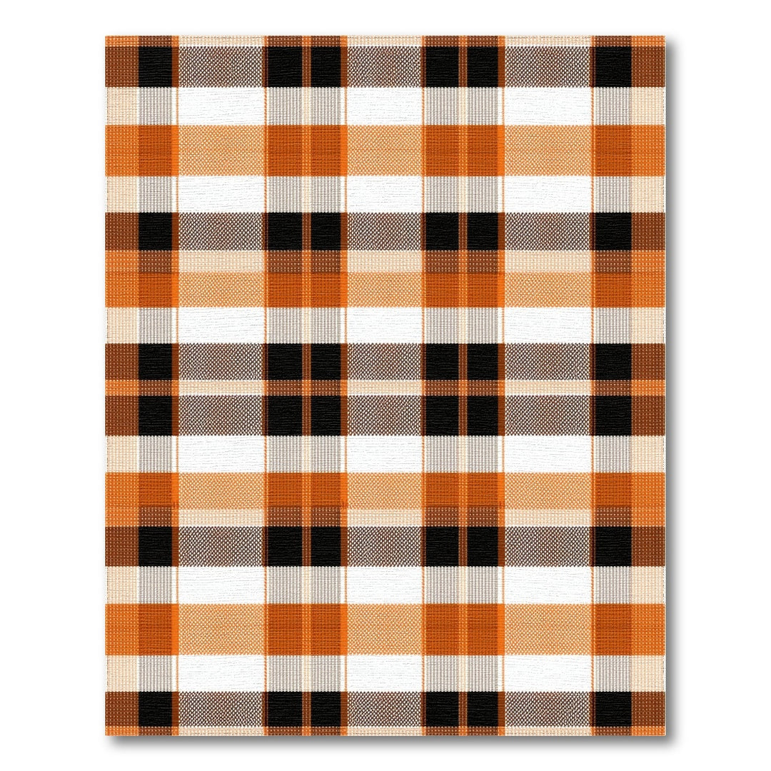 Multi-color and Patterns Bold Orange Black Plaid Area Rug
