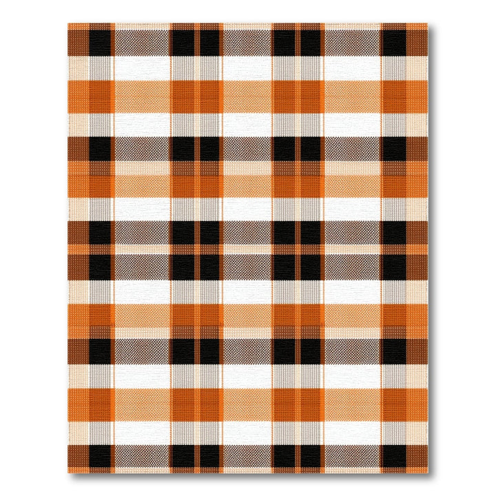 Multi-color and Patterns Bold Orange Black Plaid Area Rug