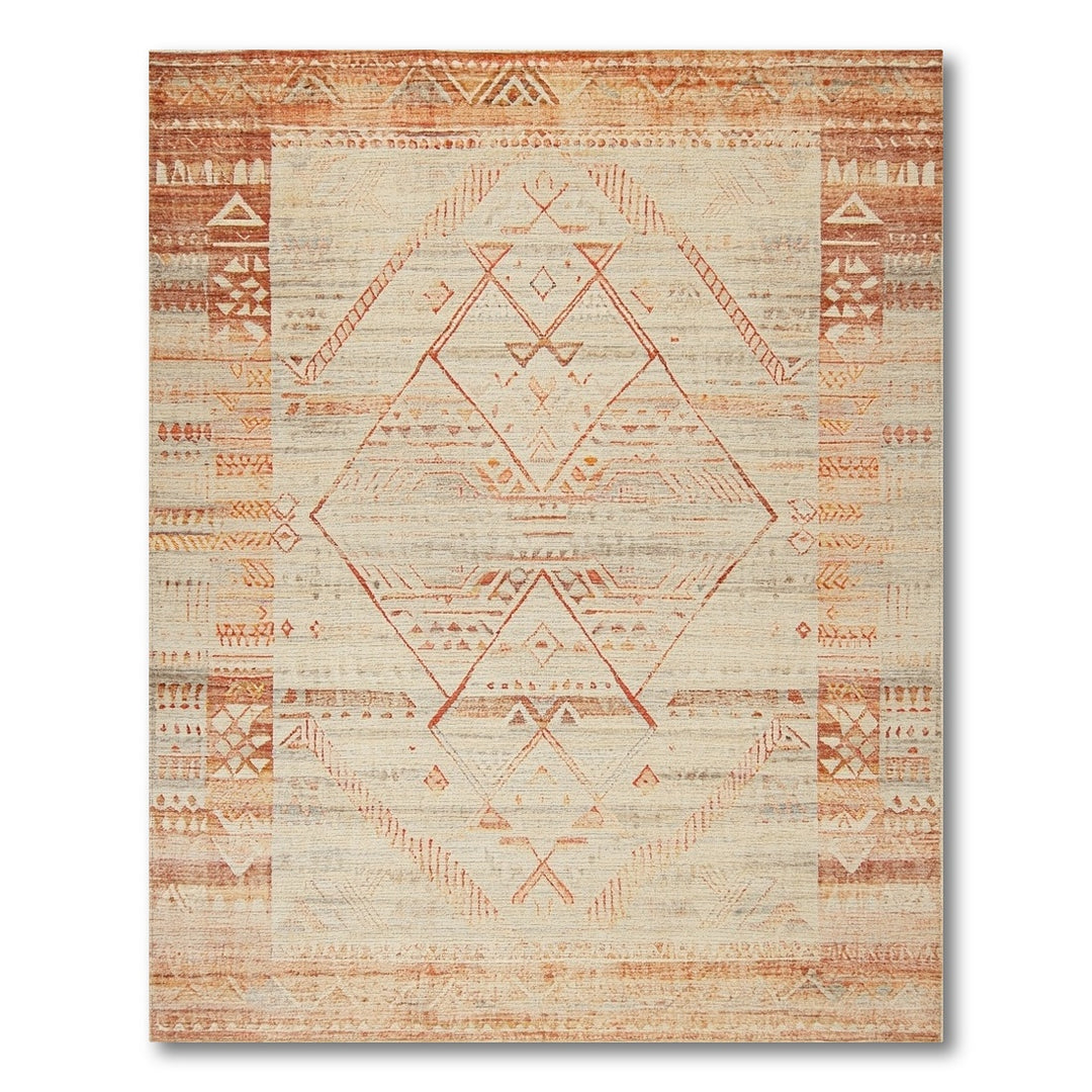 Orange Southwestern Geometric Area Rug