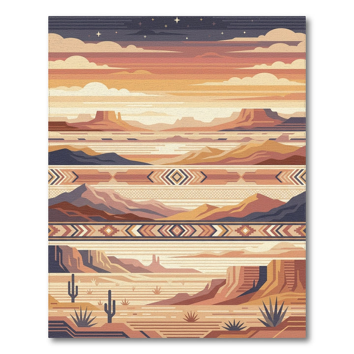 Desert Sky Geometric Horizon Layers Rug