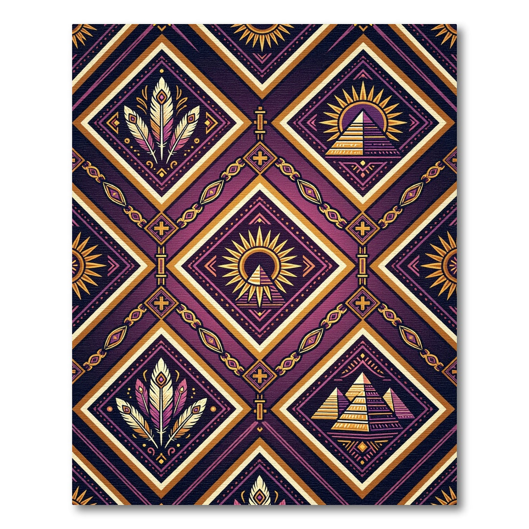 Ancient Egyptian Pyramid Jewel Tones Rug