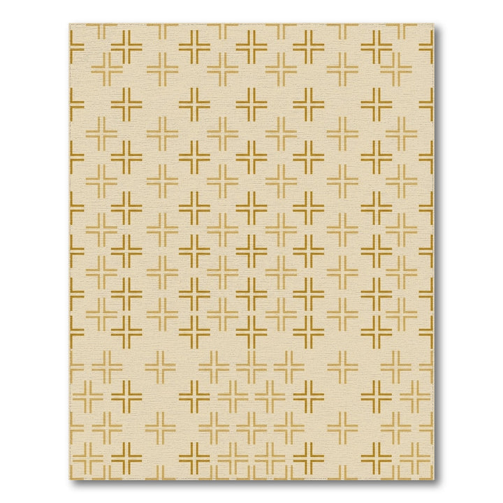 Golden Cross Linework Texture Rug