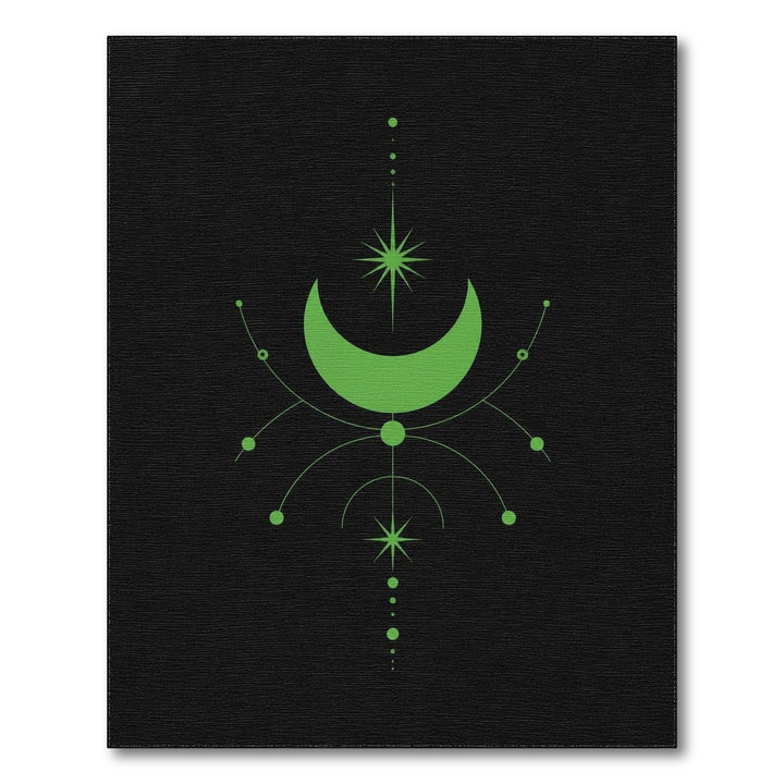 Green Crescent Moon Geometric Area Rug