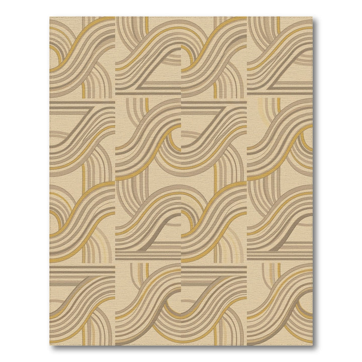 Neutral Swirls Geometric Contemporary Rug