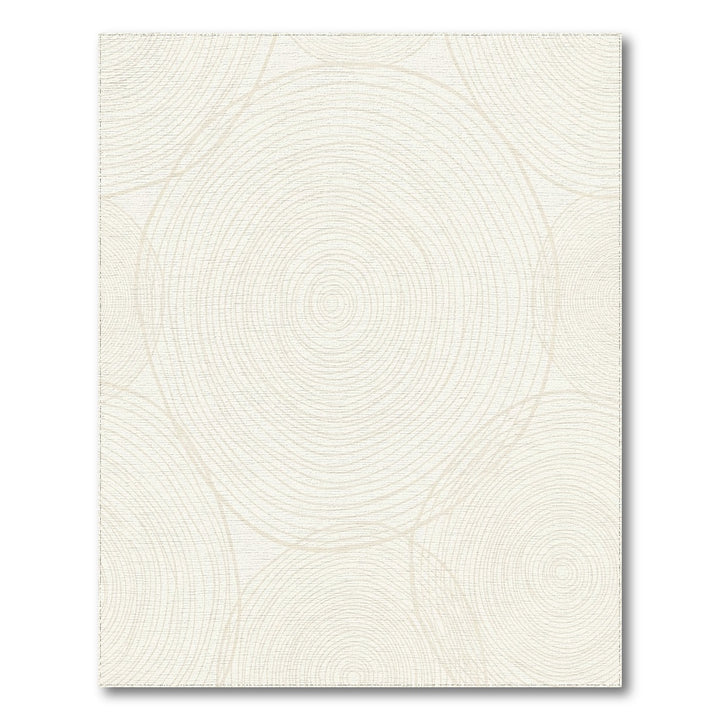 Cream Outline Concentric Circles Rug