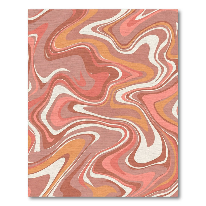 Terracotta Coral Swirl Marble Rug