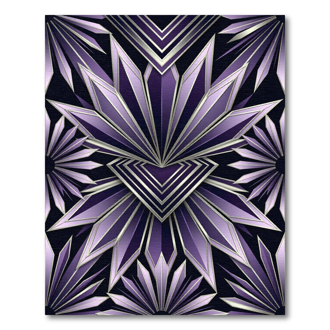 Art Deco Purple Sunburst Rug