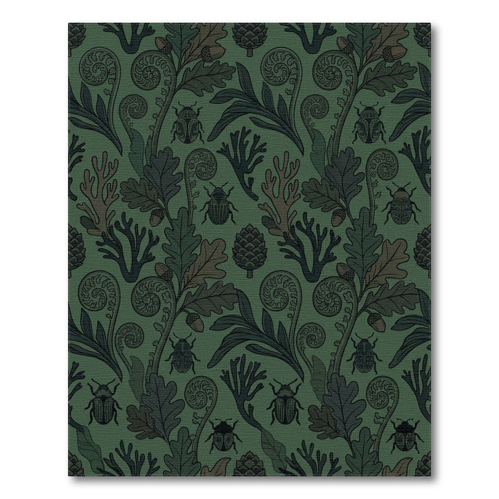 Earthy Forest Scene Beetle Fern Rug