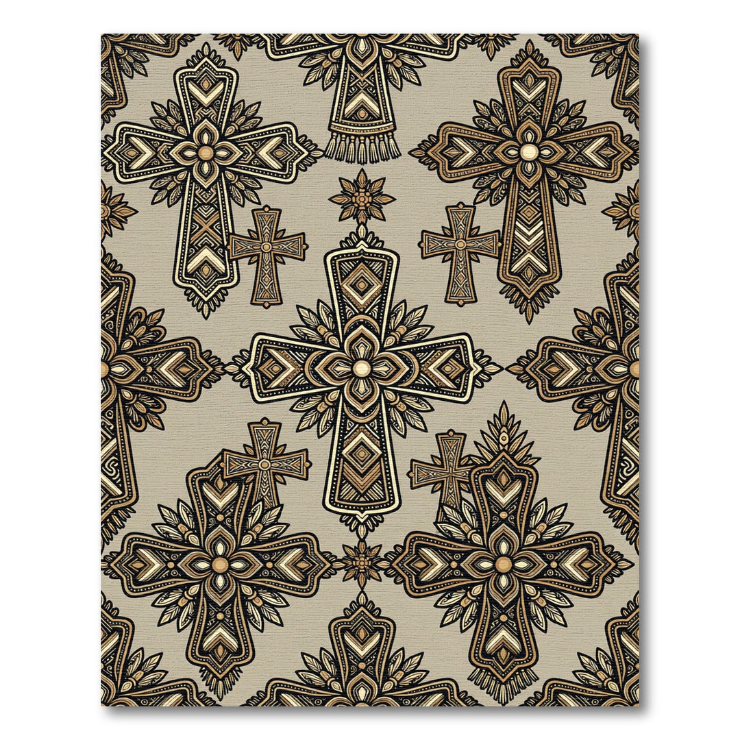 Ornate Cross Sacred Art Rug