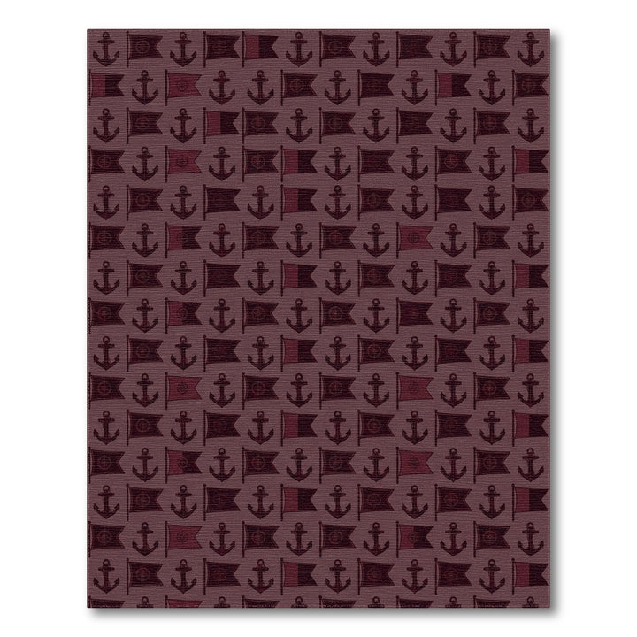 Nautical Anchor Flag Repeat Crimson Rug