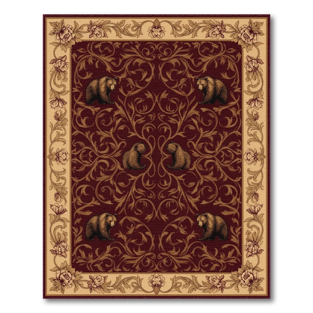 Rustic Red Bear Area Rug