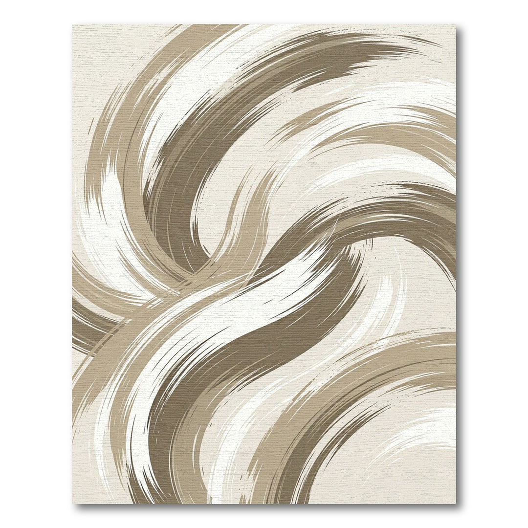 Neutral Swirl Abstract Brushstroke Rug