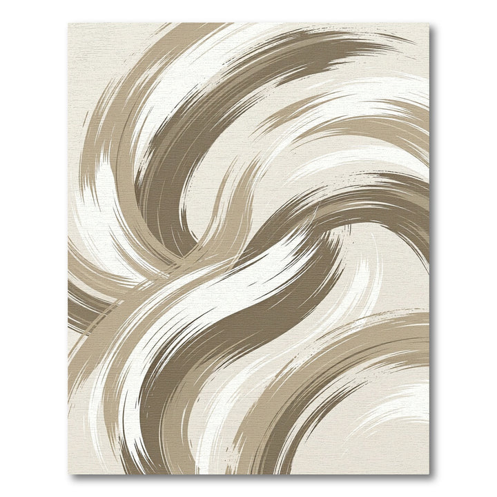 Neutral Swirl Abstract Brushstroke Rug