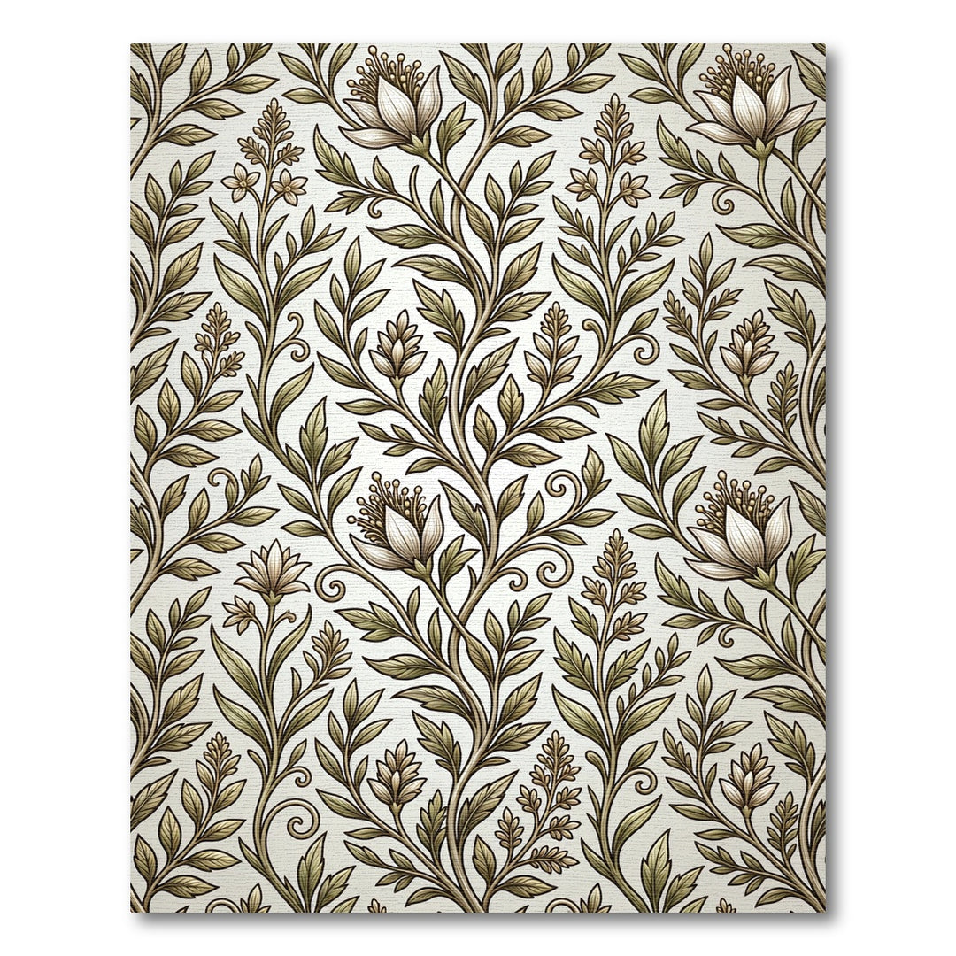 Vintage Botanical Floral Vine Rug