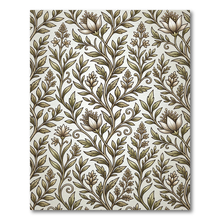 Vintage Botanical Floral Vine Rug