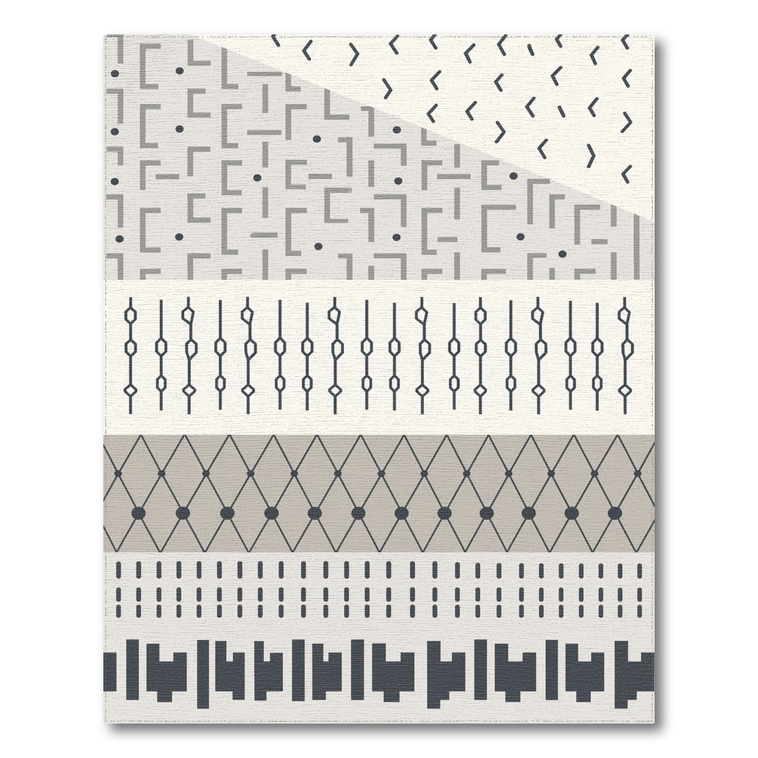 Grey Geometric Modern Area Rug