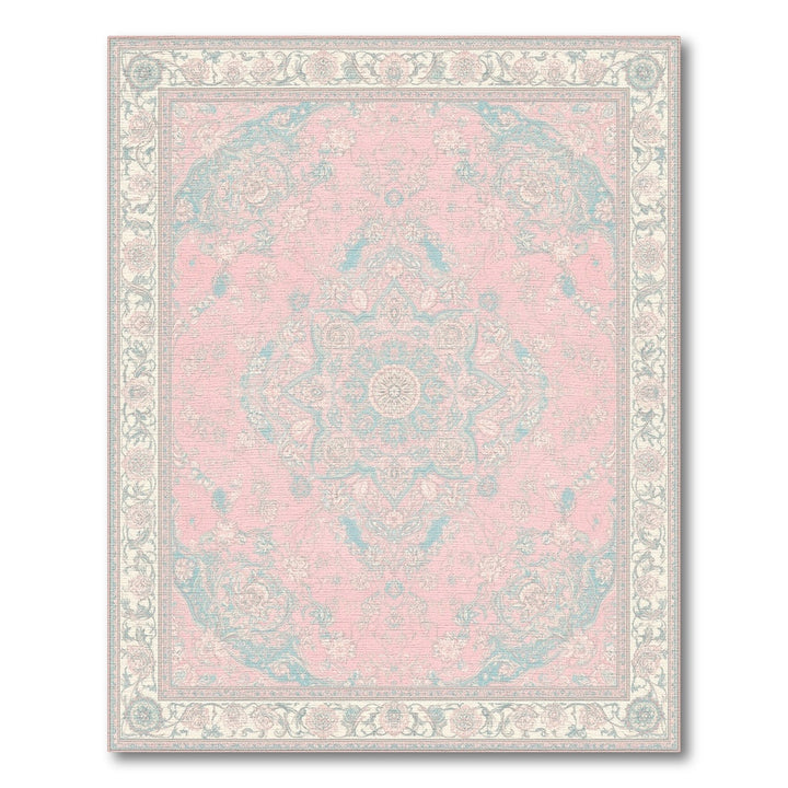 Pink Floral Medallion Vintage Area Rug