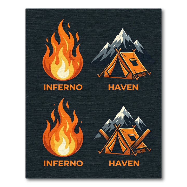 Fiery Inferno Mountain Haven Tent Rug