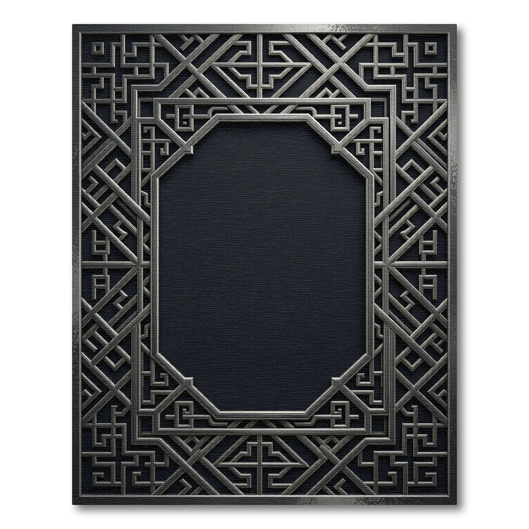 Ornate Gray Geometric Octagon Rug