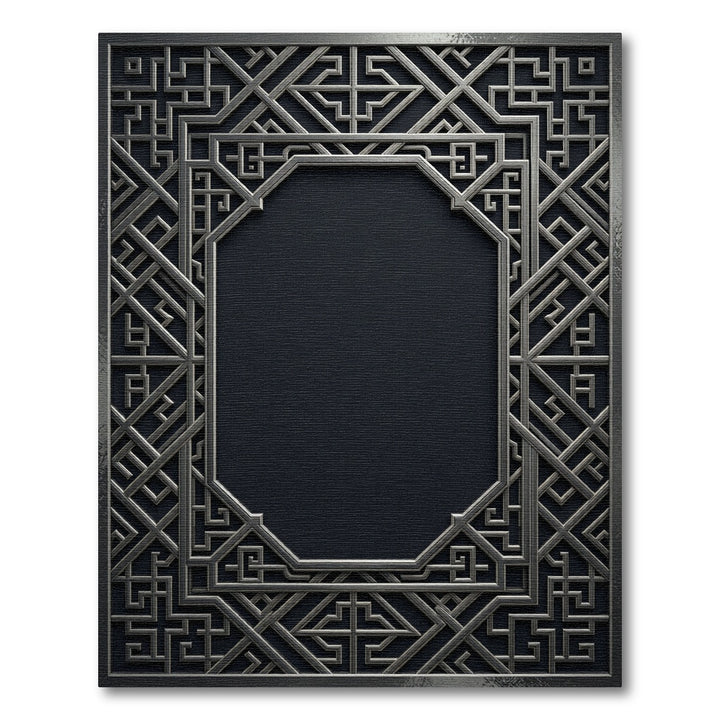 Ornate Gray Geometric Octagon Rug