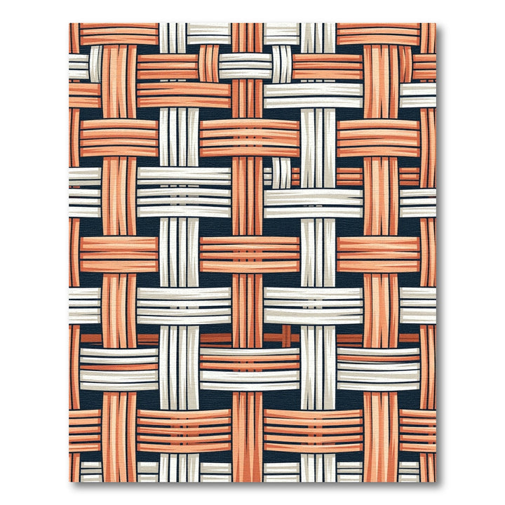 Woven Stripe Peach and Cream Rug