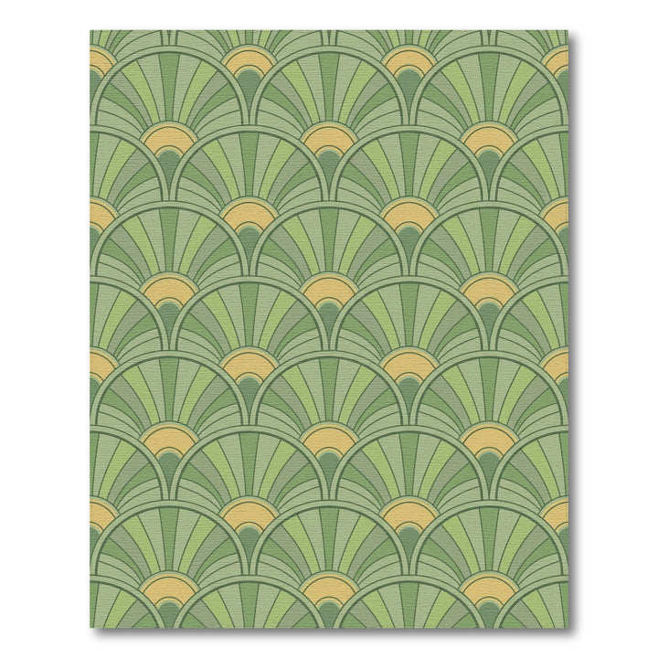 Verdant Green Fanburst Repeat Rug