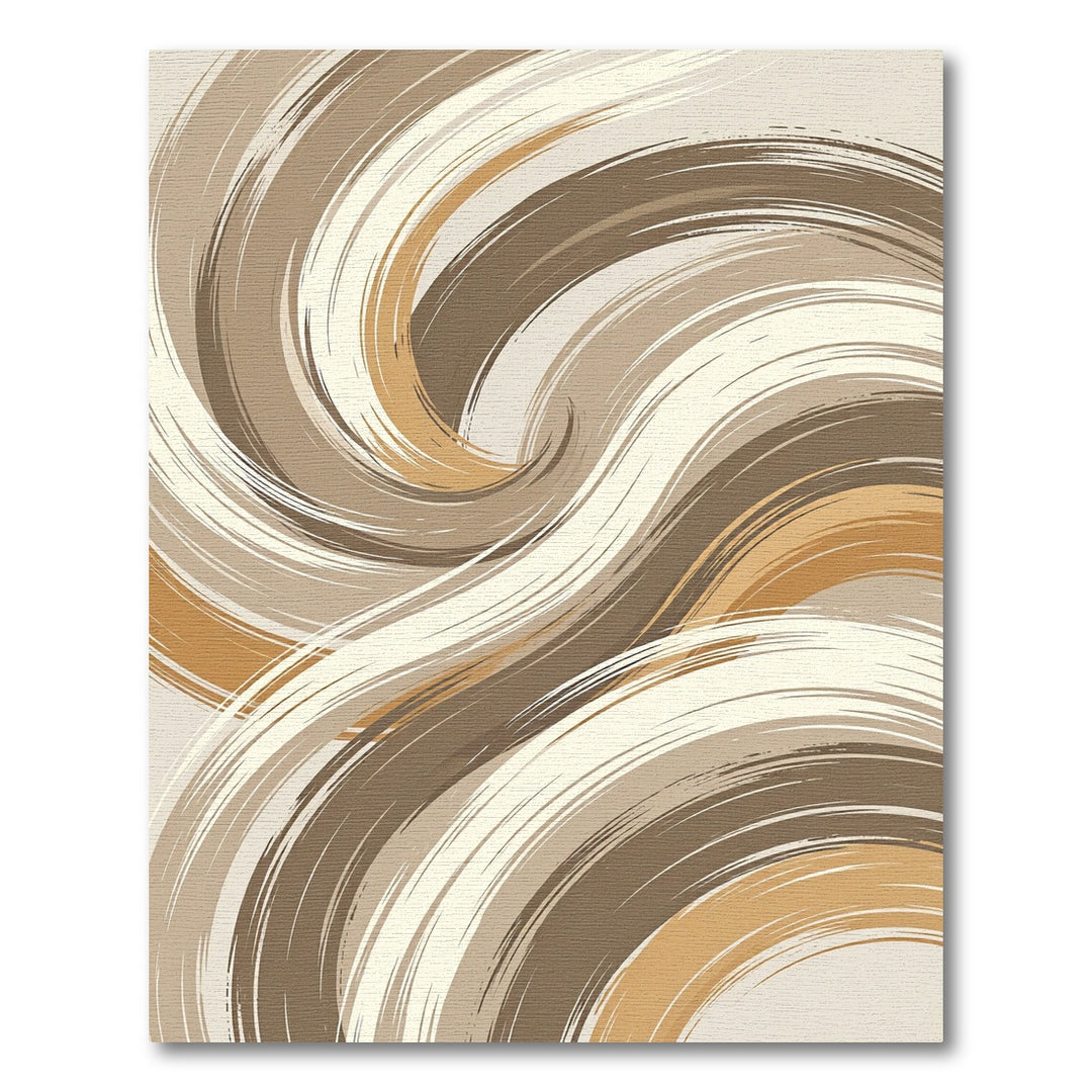 Earthy Swirl Abstract Brushstroke Rug