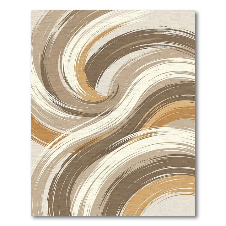Earthy Swirl Abstract Brushstroke Rug