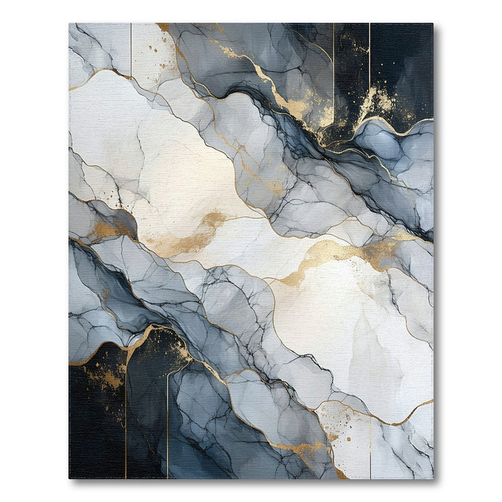 Black and White Abstract Marble Area Rug