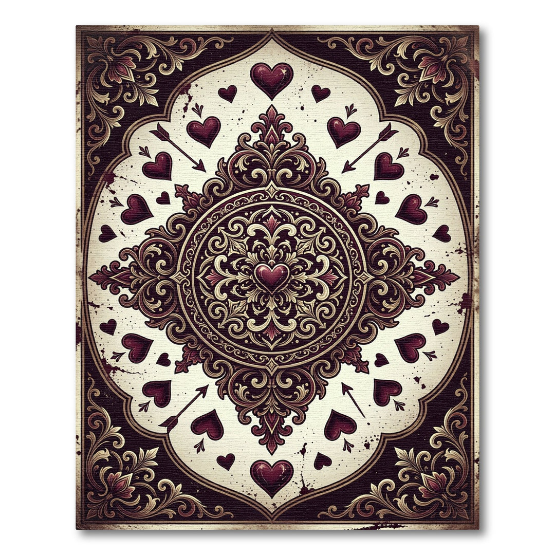 Victorian Gothic Hearts Medallion Rug