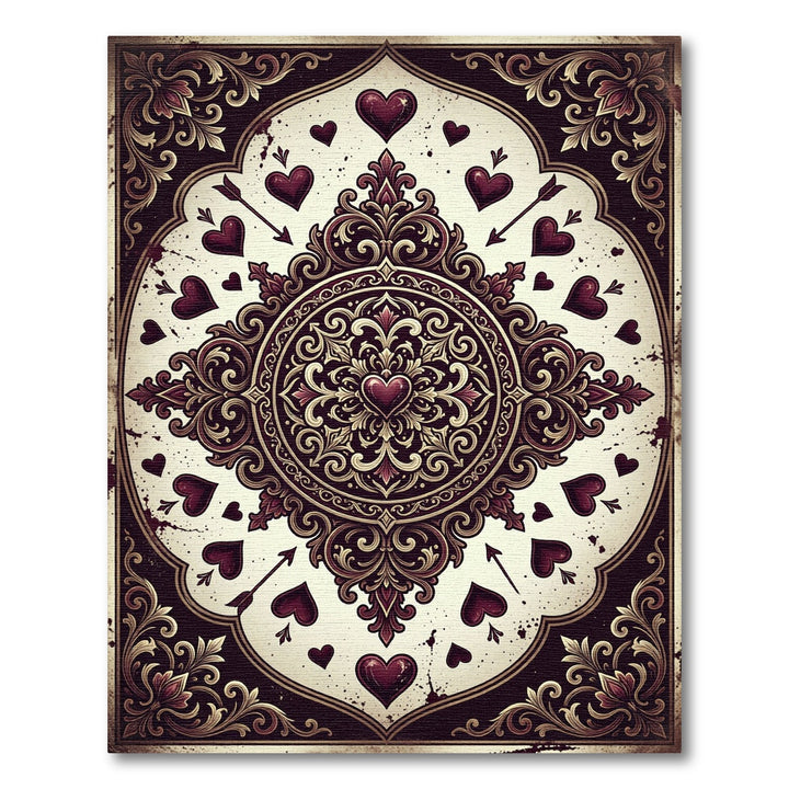 Victorian Gothic Hearts Medallion Rug