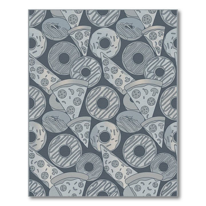 Gray Donut Pizza Collection Rug