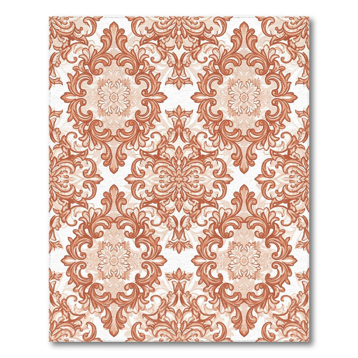 Terracotta Vintage Scrolling Acanthus Medallion Rug