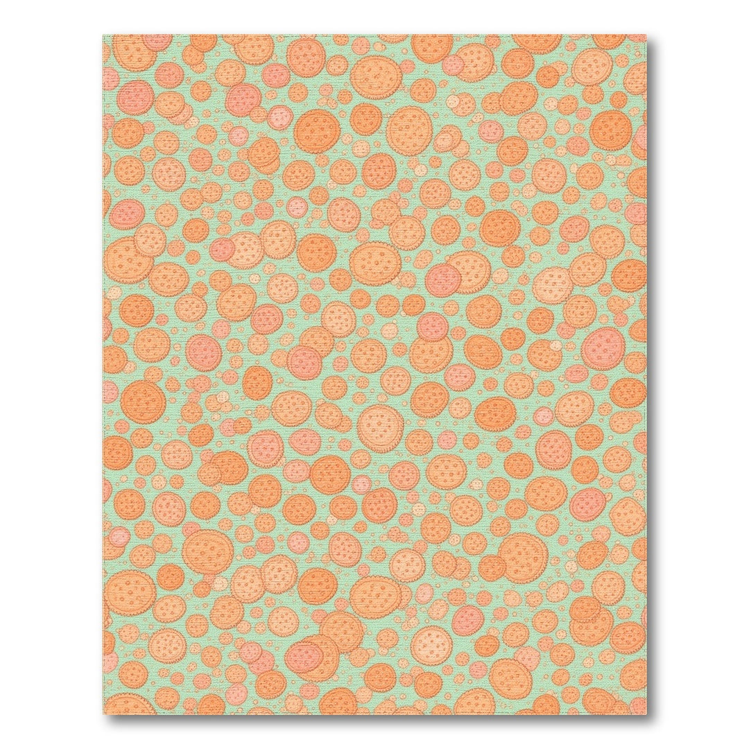 Orange Circle Pattern Washable Area Rug