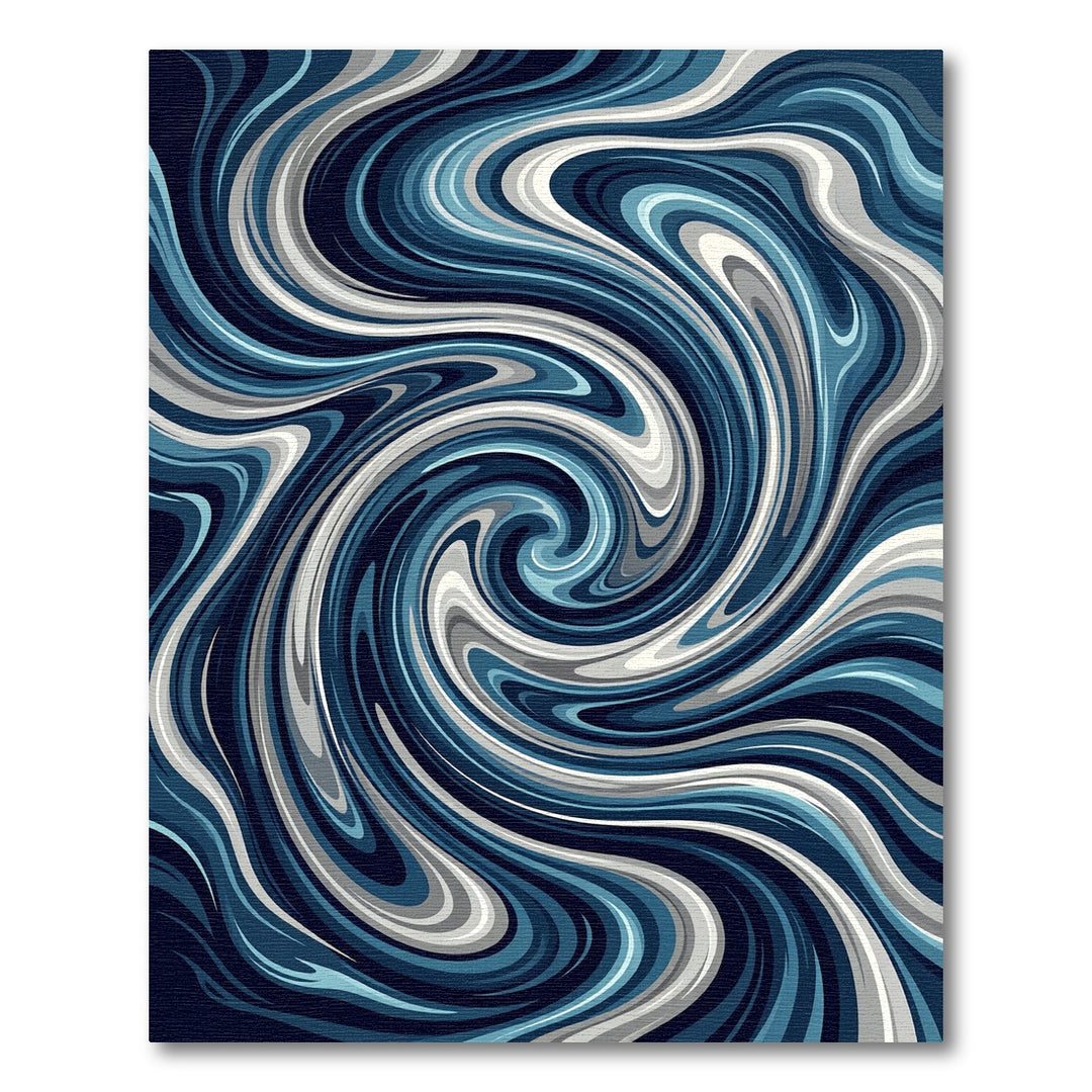 Deep Blue Swirl Marble Rug